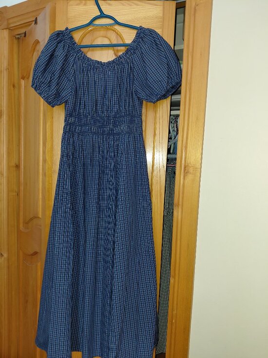 Blue gingham maxi dress Gap - Picture 2 of 7